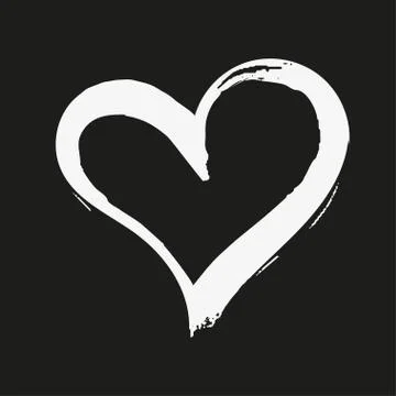Brush painted vector heart. Stock Illustration