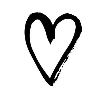 Brush painted vector heart. Stock Illustration