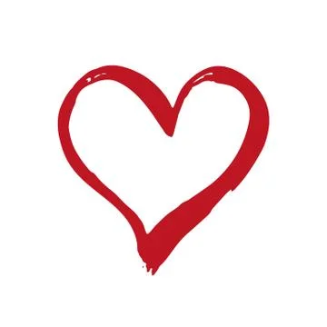 Brush painted vector heart. Illustrazione stock