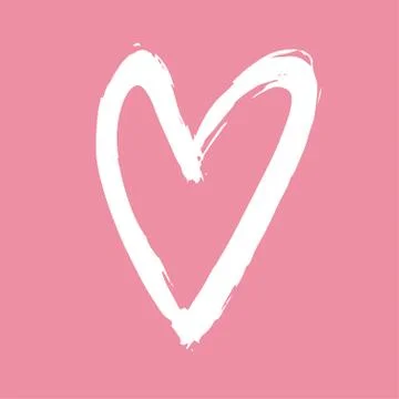 Brush painted vector heart. Stock Illustration