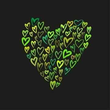 Brush painted vector heart. Stock Illustration