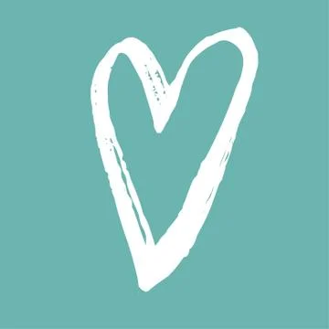 Brush painted vector heart. Stock Illustration