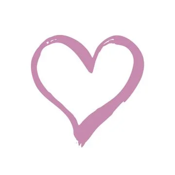 Brush painted vector heart. Stock Illustration