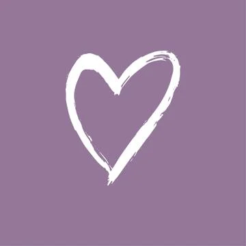 Brush painted vector heart. Stock Illustration