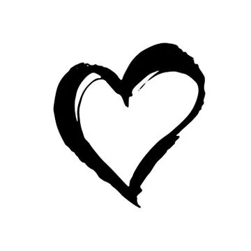 Brush painted vector heart. Illustrazione stock