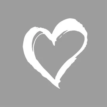 Brush painted vector heart. Illustrazione stock