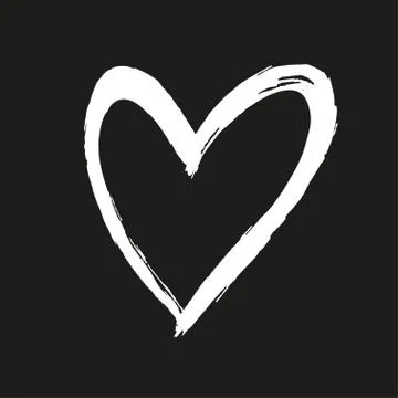 Brush painted vector heart. Illustrazione stock
