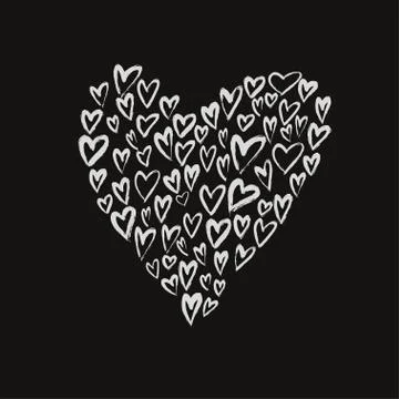 Brush painted vector heart. Illustrazione stock