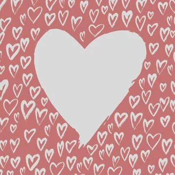 Brush painted vector heart. Illustrazione stock