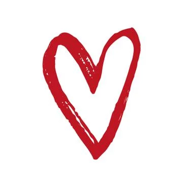 Brush painted vector heart. Stock Illustration