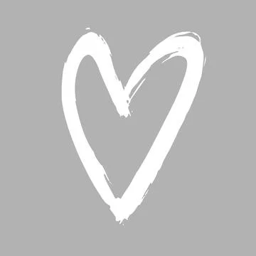 Brush painted vector heart. Stock Illustration