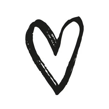 Brush painted vector heart. Stock Illustration