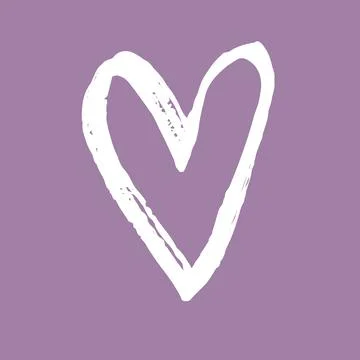 Brush painted vector heart. Stock Illustration