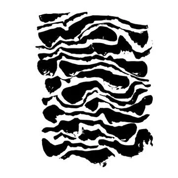 Brush painted wave pattern. Black and white stripes grunge background. Illustrazione stock