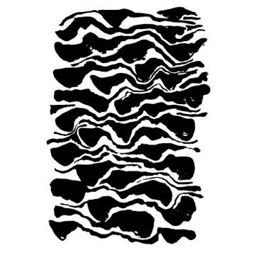 Brush painted wave pattern. Black and white stripes grunge background. Illustrazione stock