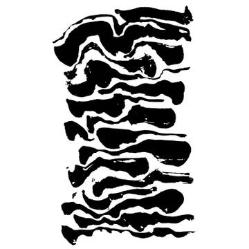 Brush painted wave pattern. Black and white stripes grunge background. Stock Illustration