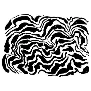 Brush painted wave pattern. Black and white stripes grunge background. Illustrazione stock