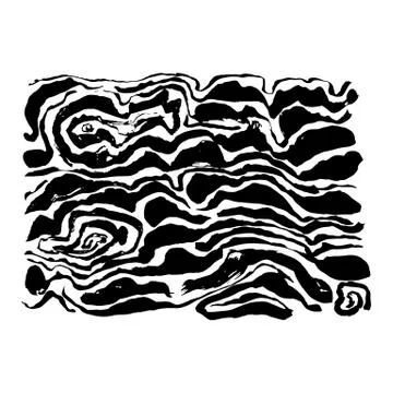 Brush painted wave pattern. Black and white stripes grunge background. Illustrazione stock
