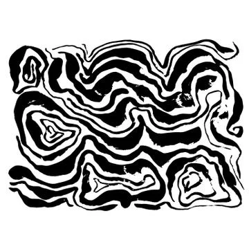 Brush painted wave pattern. Black and white stripes grunge background. Illustrazione stock