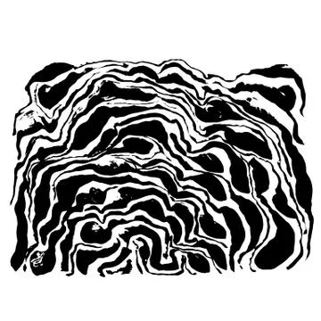 Brush painted wave pattern. Black and white stripes grunge background. Stock Illustration