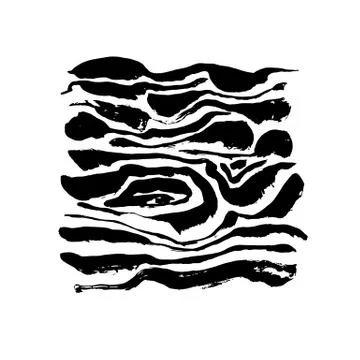 Brush painted wave pattern. Black and white stripes grunge background. Stock Illustration
