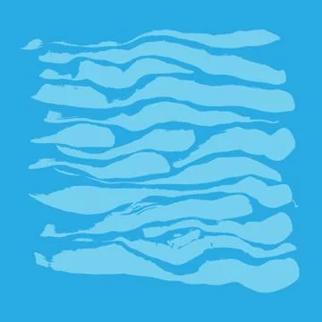 Brush painted wave pattern. Blue stripes grunge background. Stock Illustration