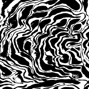Brush painted wave seamless pattern. Black and white stripes grunge background. Stock Illustration
