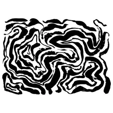 Brush painted zebra pattern. Black and white stripes grunge background. Stock Illustration