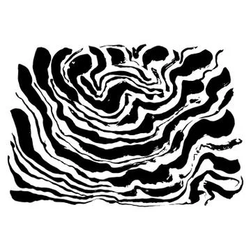 Brush painted zebra pattern. Black and white stripes grunge background. Illustrazione stock