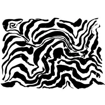Brush painted zebra pattern. Black and white stripes grunge background. Stock Illustration