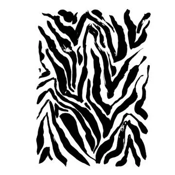 Brush painted zebra pattern. Black and white stripes grunge background. Stock Illustration