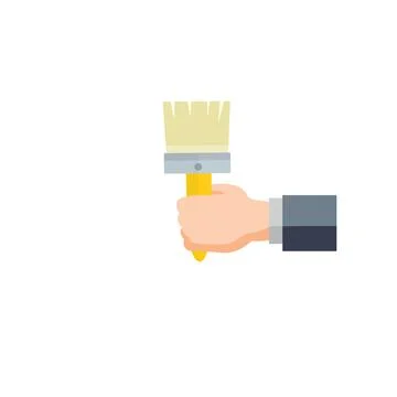 Brush for painting walls. Technical work and repairs. Stock Illustration