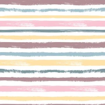 Brush pattern. Pastel stripes, grunge graphic colorful seamless texture Stock Illustration