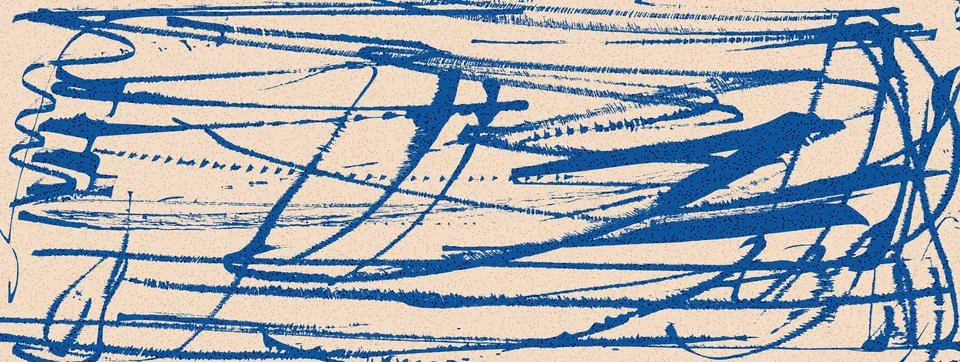 Brush pattern on sandy background with blue graffiti ink stroke and grain. イラスト素材