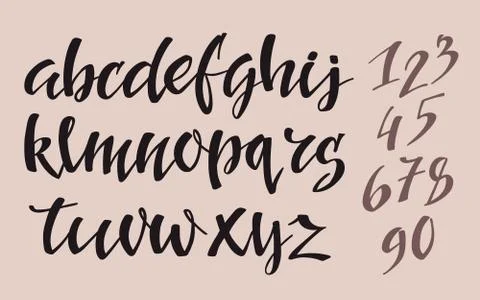 Brush pen style vector alphabet Stock Illustration