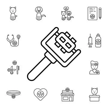 Brush, pets flat vector icon in petshop pack Stock Illustration
