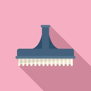 Brush pool icon flat . Cleaning swimming 스톡 일러스트