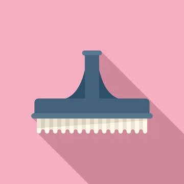 Brush pool icon flat vector. Cleaning swimming Stock Illustration