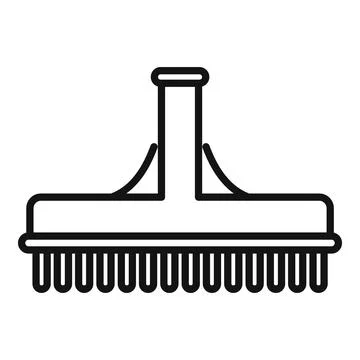 Brush pool icon outline vector. Cleaning swimming Stock Illustration