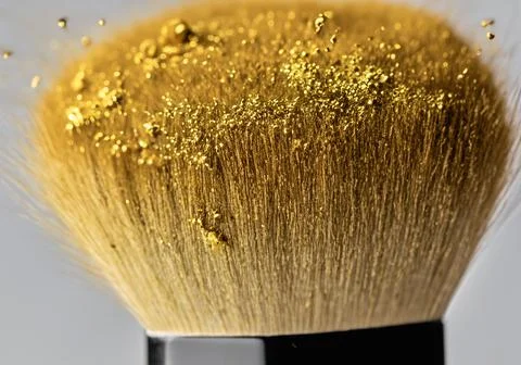 Brush for putting on cosmetics in macro. Stock Photos