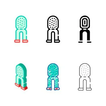 Brush for range cleaning dog teeth color icon vector Stock Illustration