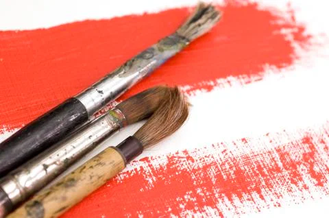 Brush on Red Paint Stock Illustration