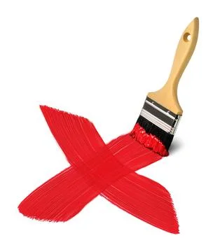 Brush with red paint stroke Stock Photos