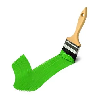 Brush with red paint stroke Stock Photos