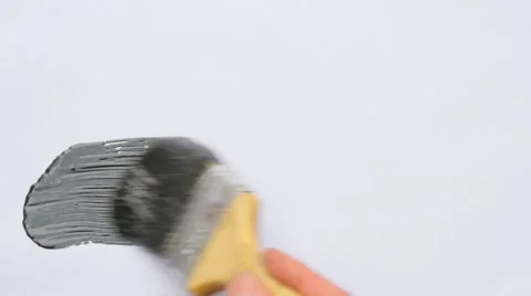 Brush repainted white in black Stock Footage 60830549