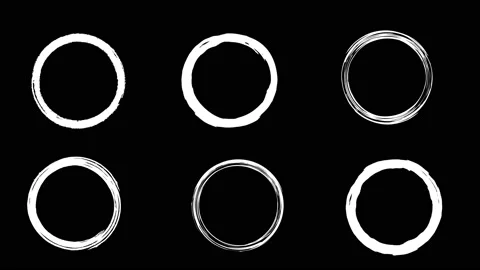 Brush ring animation on a black background Stock Footage 114239636