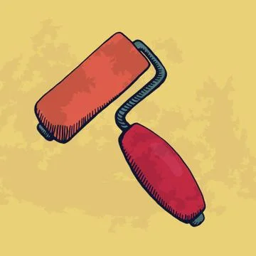 Brush roll for construction. Stock Illustration