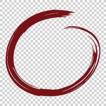 Brush Rough Black Ink Circle marking stroke hand drawn white Stock Illustration
