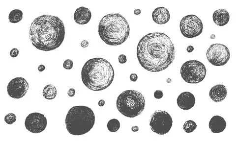 Brush round grunge stroke set for graphic design template. Vector stock Stock-Illustration