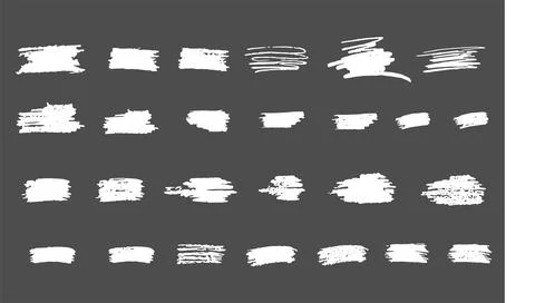 Brush round grunge stroke set for graphic design template. Vector stock Stock Illustration